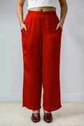 Red Modal Parallel Pants - Lobha Deepthis