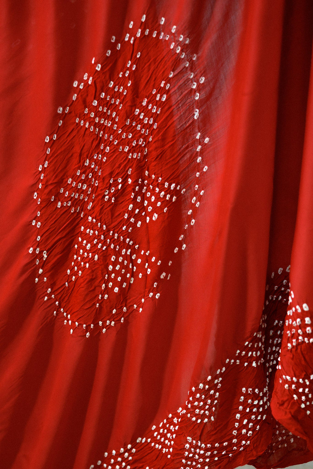 Red Rani Modal Bandhani Dupatta - Lobha Deepthis