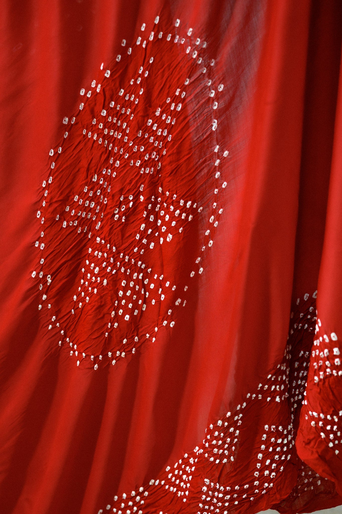 Red Rani Modal Bandhani Dupatta - Lobha Deepthis