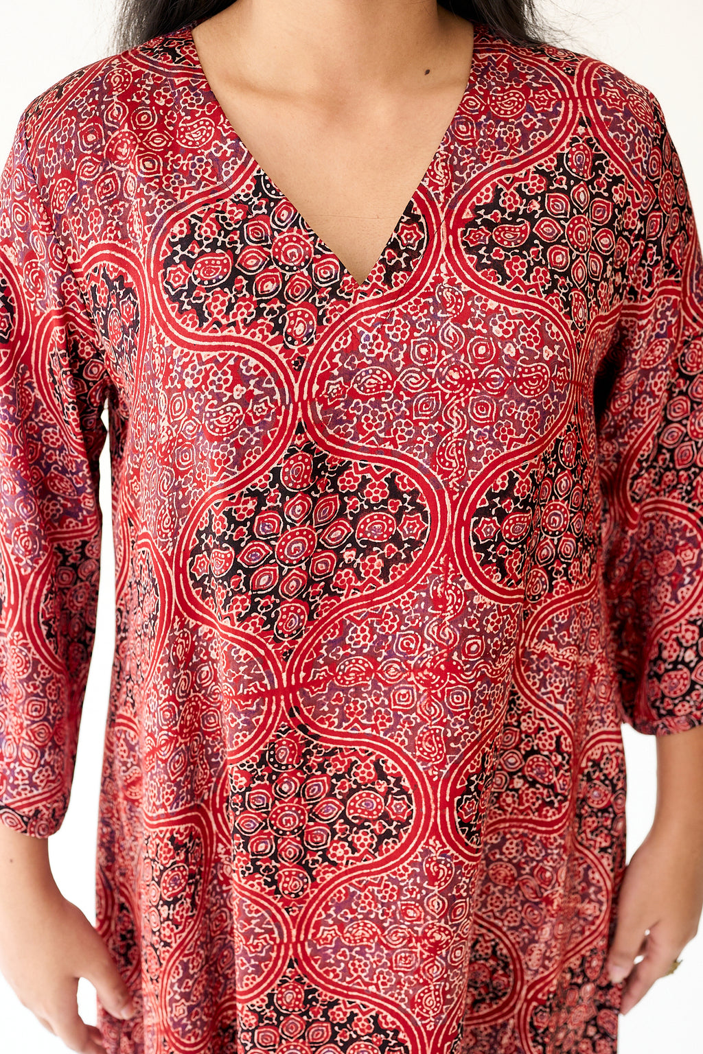 Zarveen Red Modal Ajrakh Dress