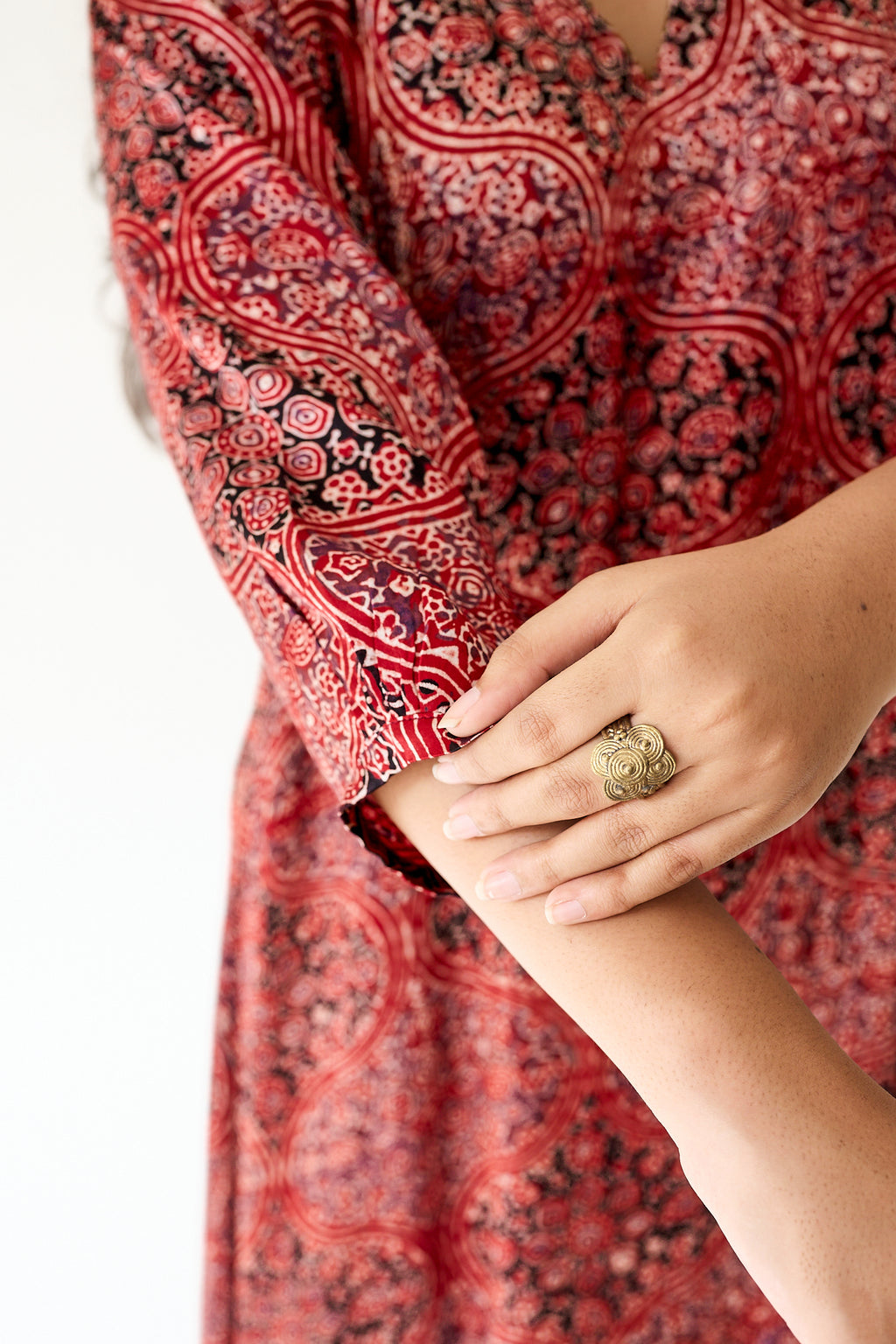 Zarveen Red Modal Ajrakh Dress