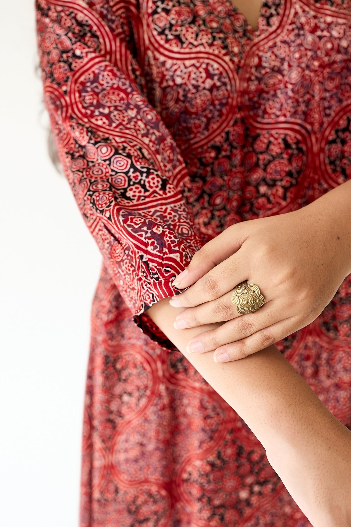 Zarveen Red Modal Ajrakh Dress