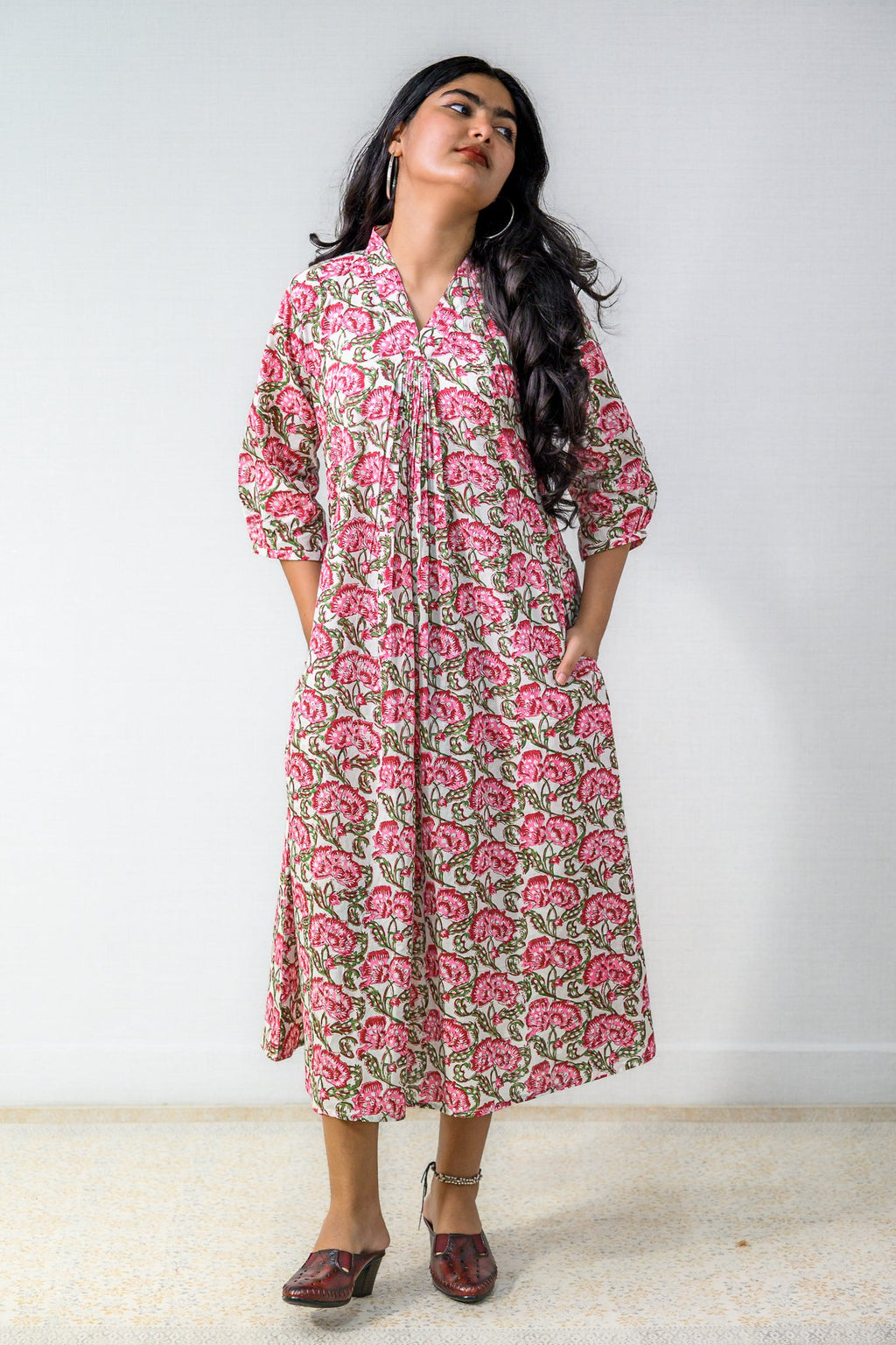 Rosalia Sanganeri Pure Cotton Dress - Lobha Deepthis