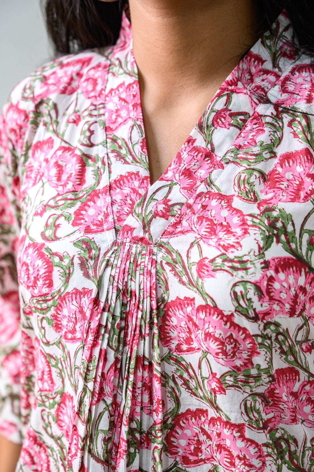 Rosalia Sanganeri Pure Cotton Dress - Lobha Deepthis