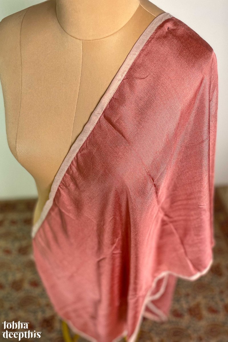 Rose Gold Crispy Georgette Dupatta - Lobha Deepthis