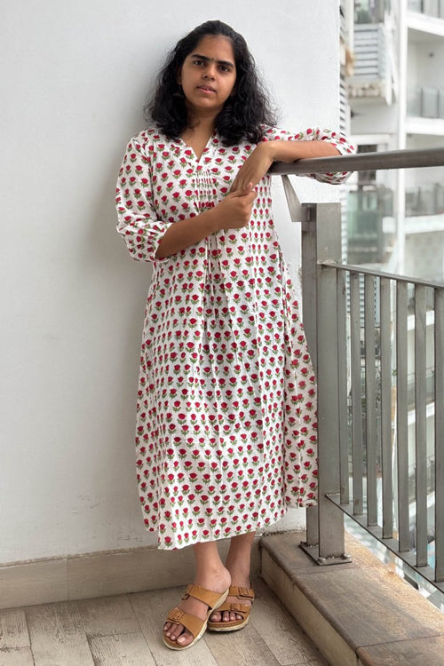 Roumira Sanganeri Dress - Lobha Deepthis