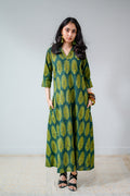 Ruhaani Green Ajrakh Dress - Lobha Deepthis