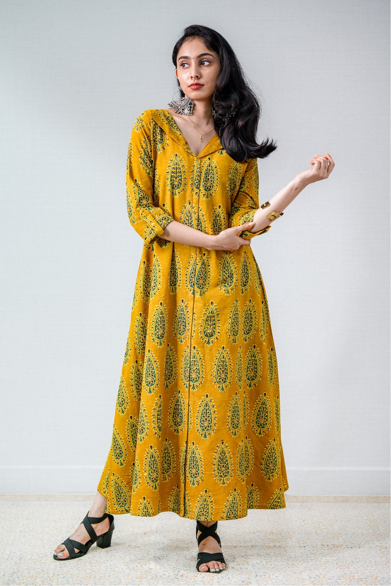 Ruhaani Turmeric Ajrakh Dress