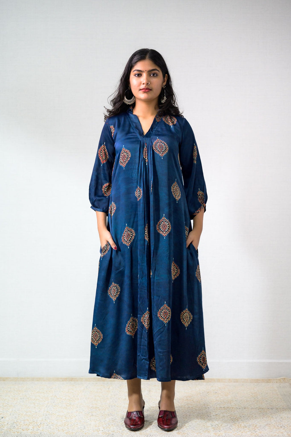 Saayal Modal Ajrakh Dress - Lobha Deepthis