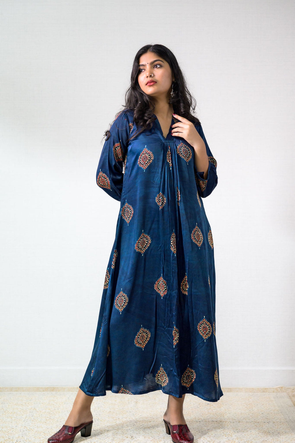 Saayal Modal Ajrakh Dress - Lobha Deepthis