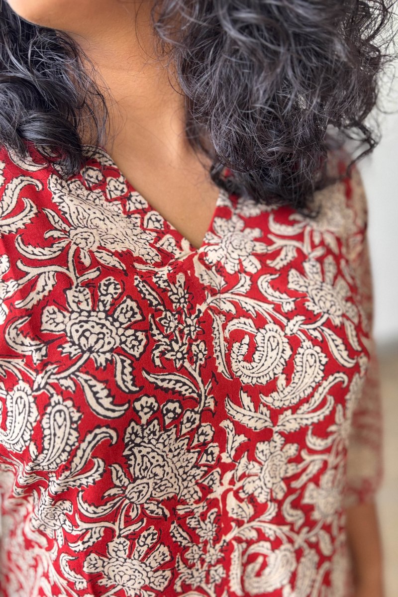 Set of 2 - Akari Sanganeri Straight Kurta & Pants - Lobha Deepthis