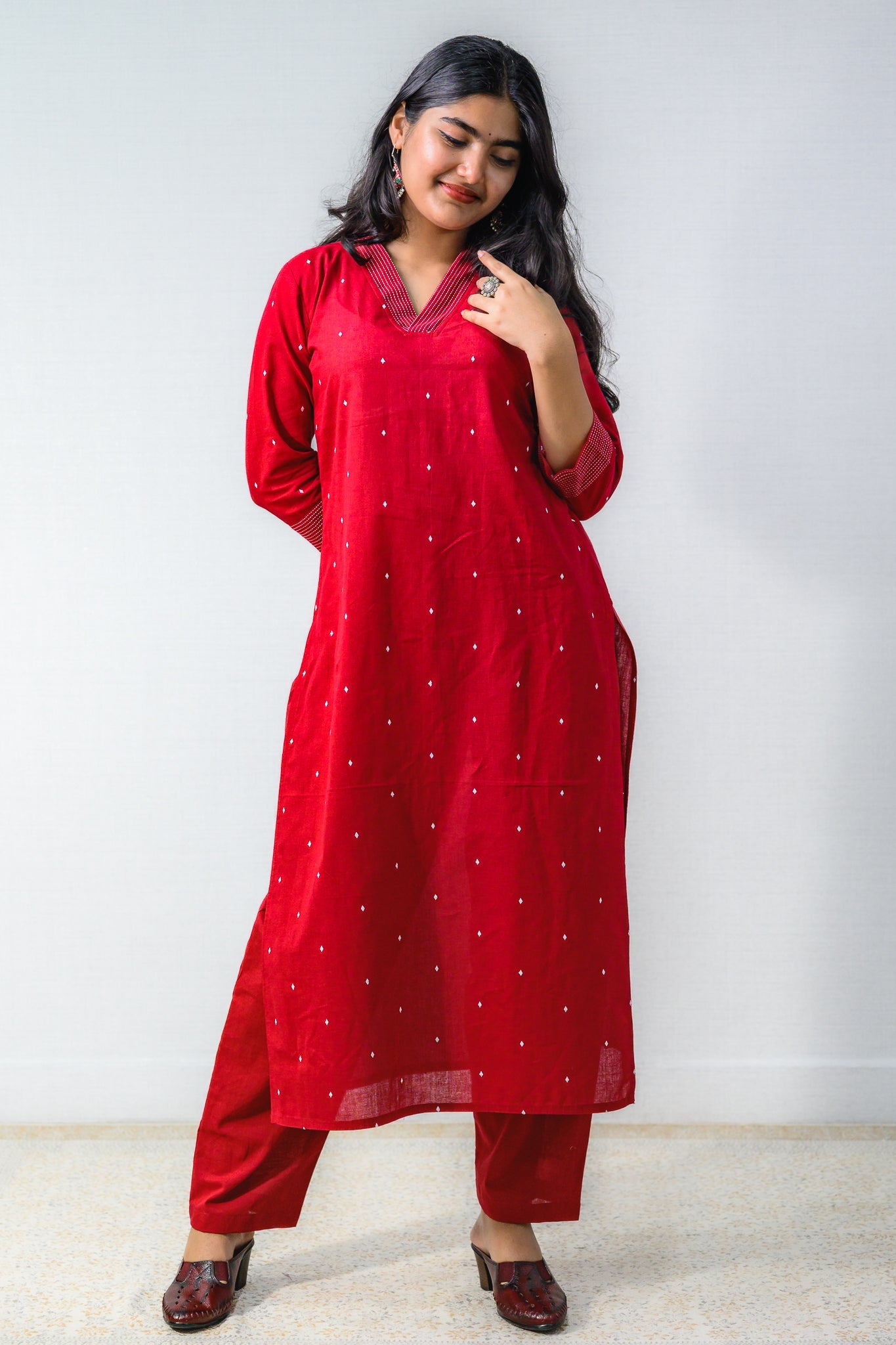 Set of 2 - Florence South Handloom Cotton Kurta & Pants Set - Lobha Deepthis