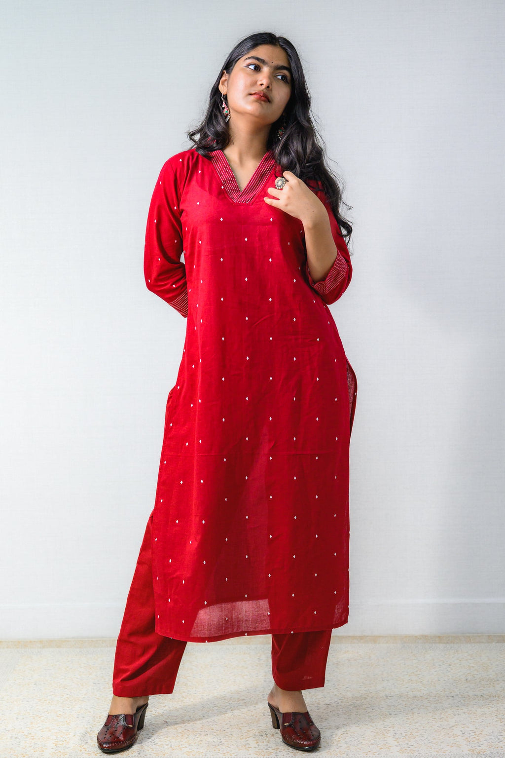 Set of 2 - Florence South Handloom Cotton Kurta & Pants Set - Lobha Deepthis