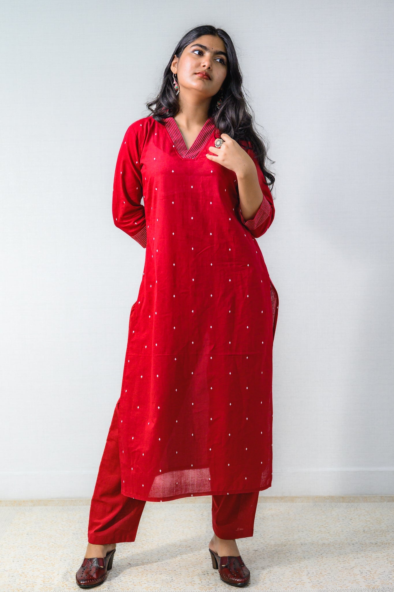 Set of 2 - Florence South Handloom Cotton Kurta & Pants Set - Lobha Deepthis