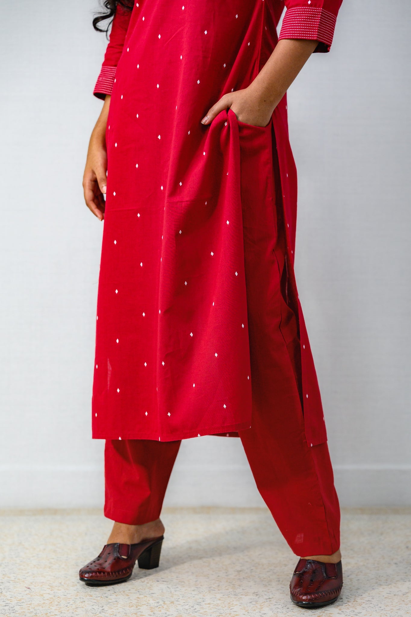 Set of 2 - Florence South Handloom Cotton Kurta & Pants Set - Lobha Deepthis