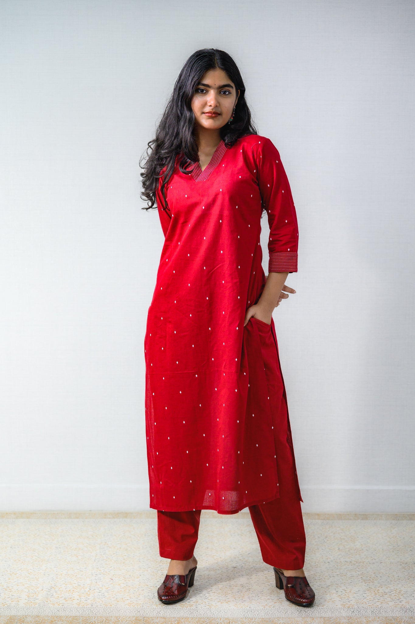 Set of 2 - Florence South Handloom Cotton Kurta & Pants Set - Lobha Deepthis