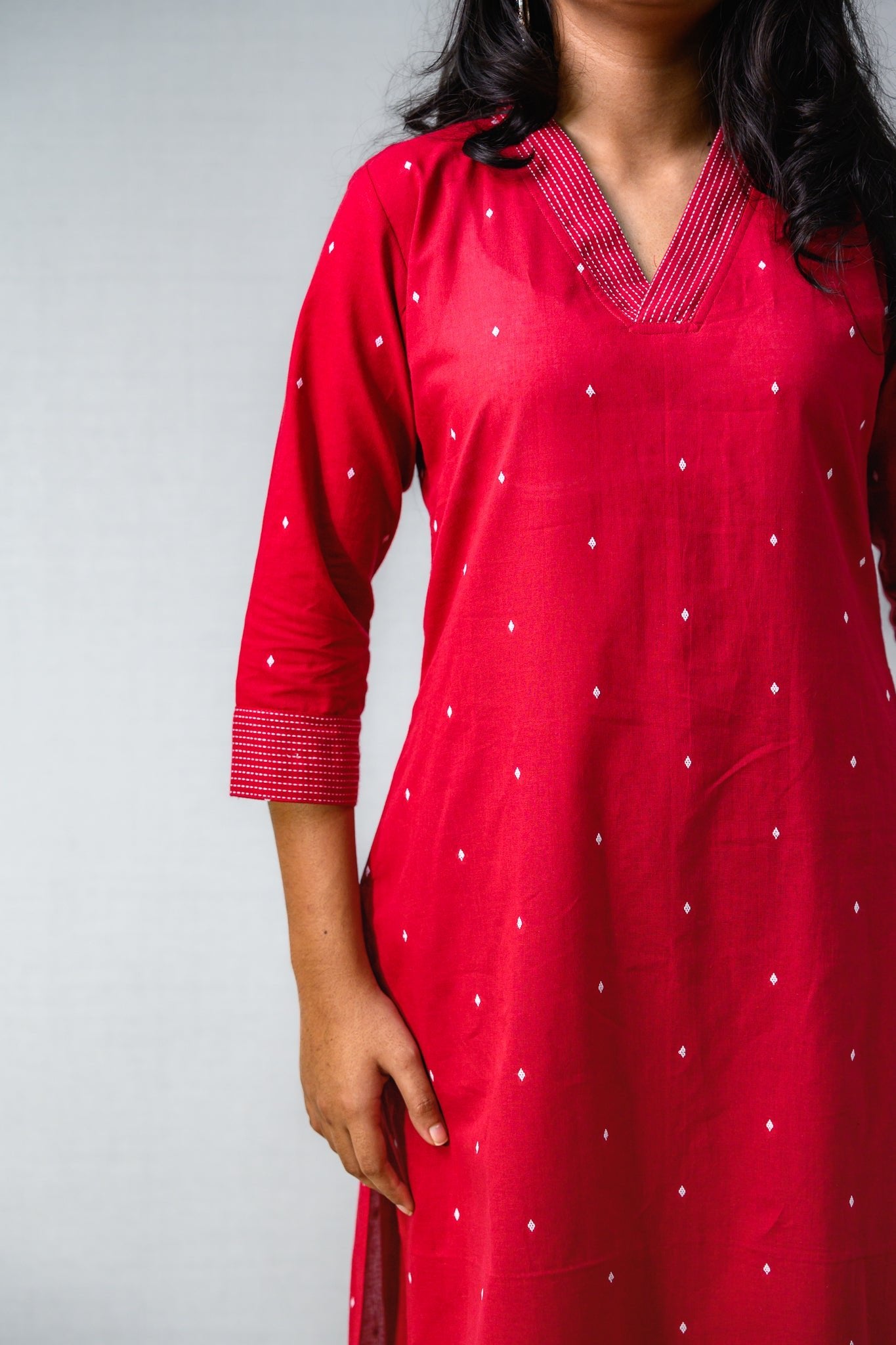 Set of 2 - Florence South Handloom Cotton Kurta & Pants Set - Lobha Deepthis