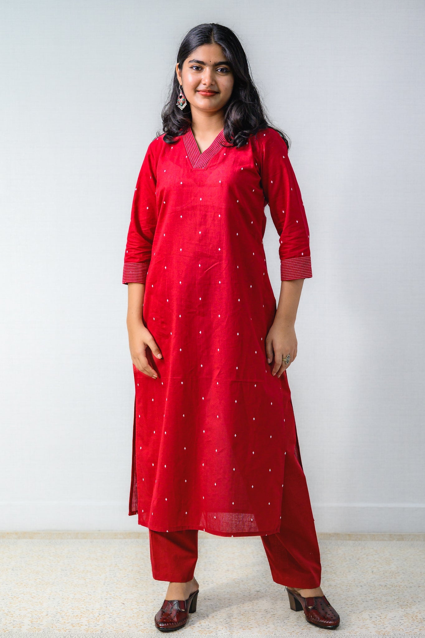 Set of 2 - Florence South Handloom Cotton Kurta & Pants Set - Lobha Deepthis