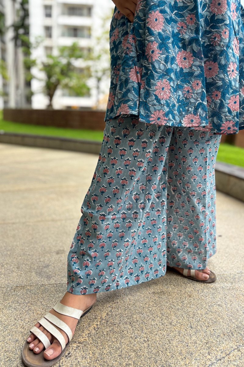 Set of 2 - Miwa Sanganeri Short Top & Parallel Pants - Lobha Deepthis