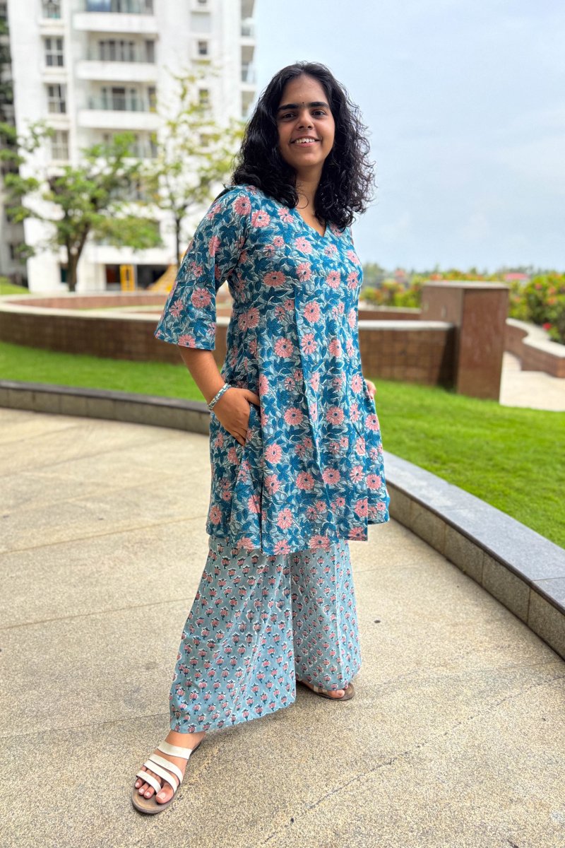 Set of 2 - Miwa Sanganeri Short Top & Parallel Pants - Lobha Deepthis