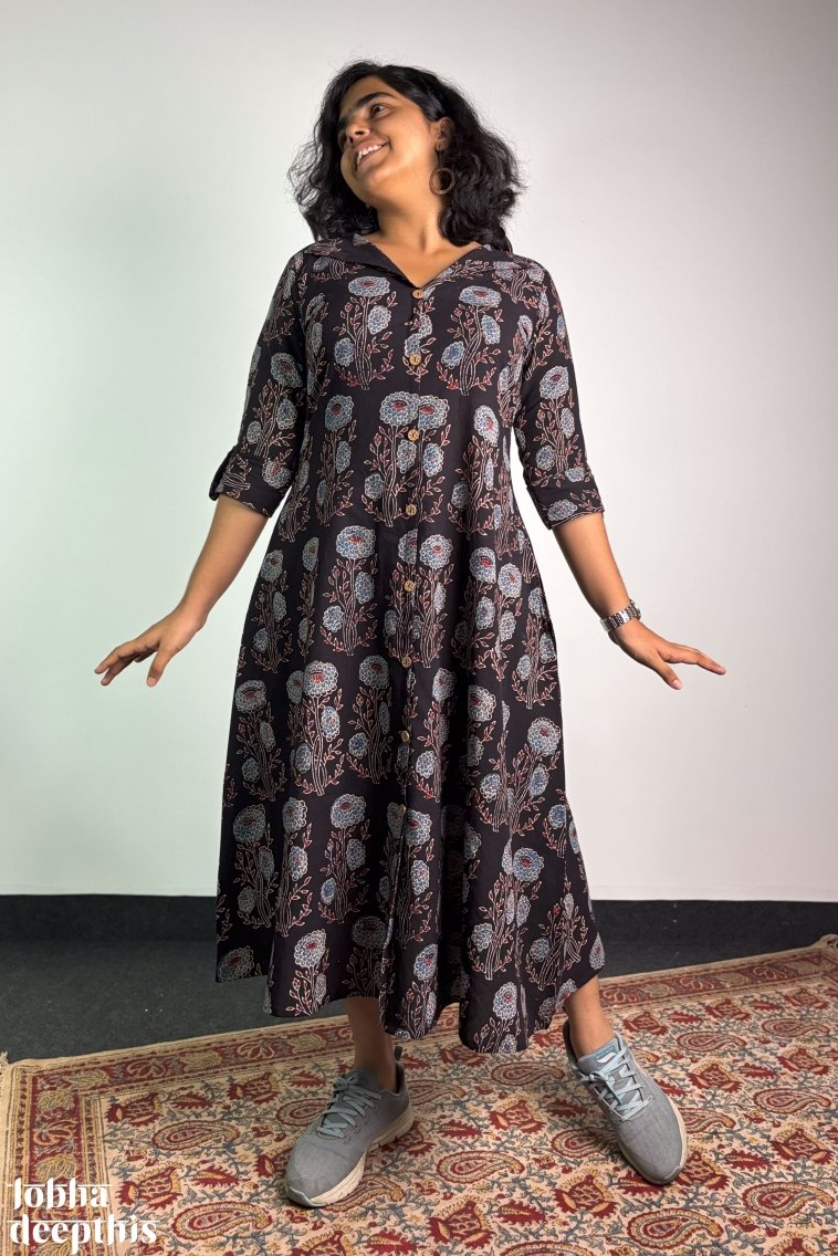 Shyamal Gulabo Ajrakh Dress