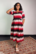 Sindoor & Shadows Ikkat Dress - Lobha Deepthis