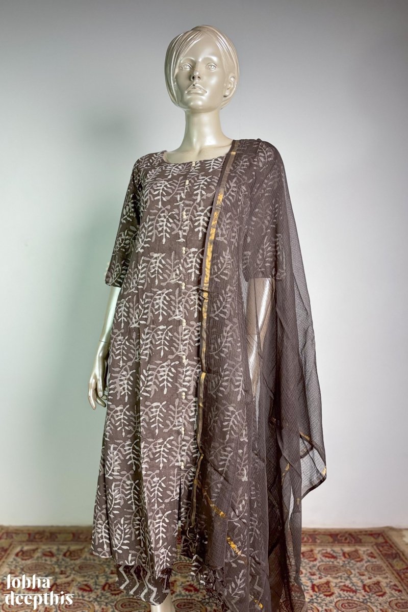 Stone Bagru Aline Kurta - Lobha Deepthis