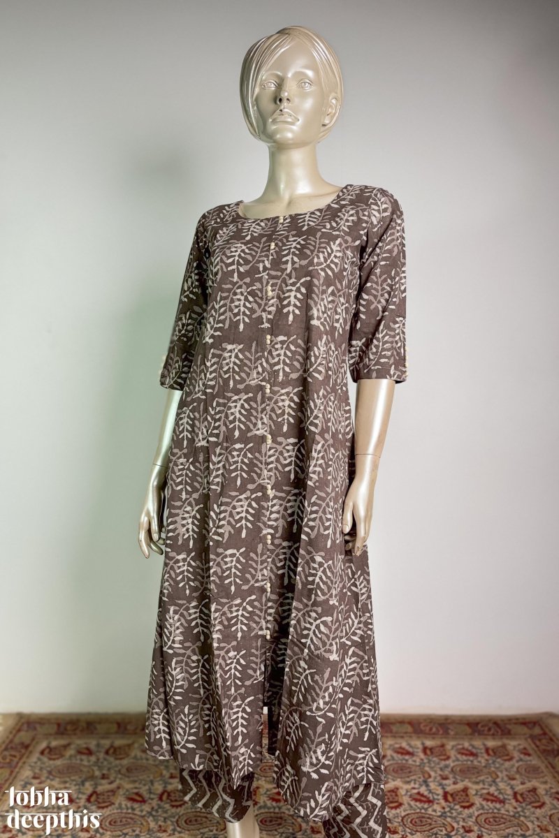 Stone Bagru Aline Kurta - Lobha Deepthis