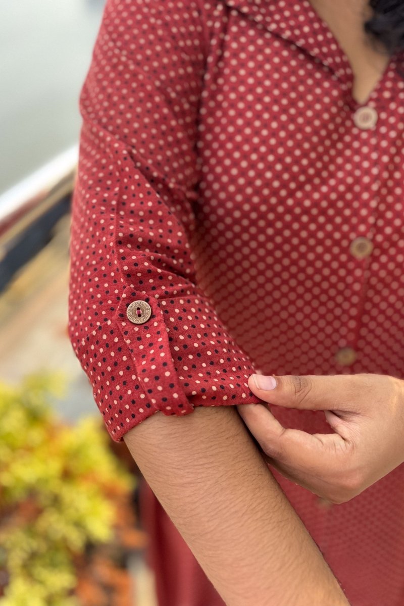 Taarika Madder Red Aline Dress - Lobha Deepthis