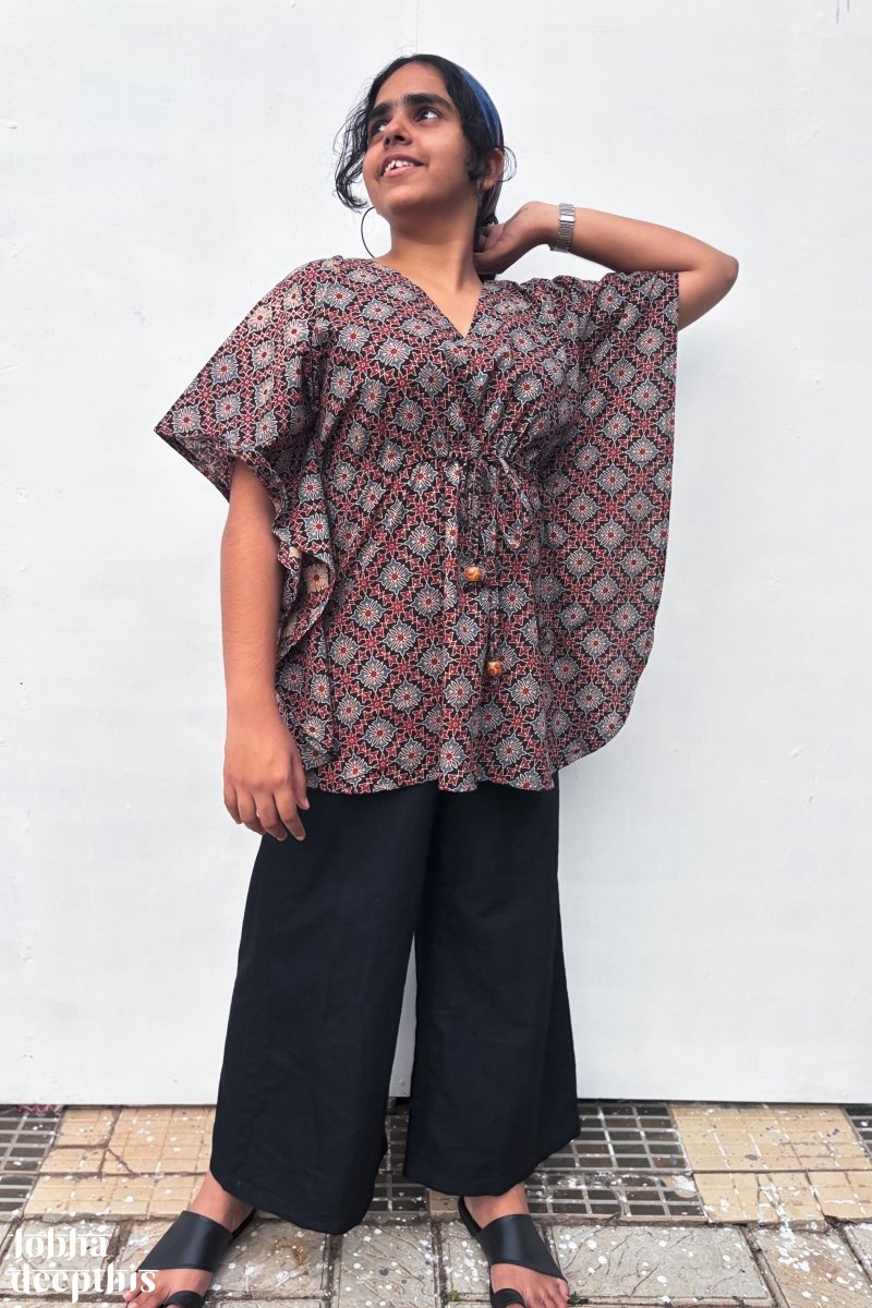 Tara Black Kaftan Top - Lobha Deepthis