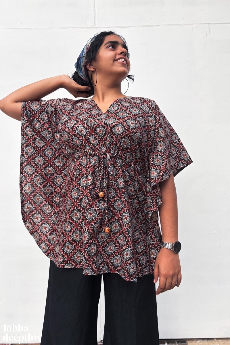 Tara Black Kaftan Top - Lobha Deepthis