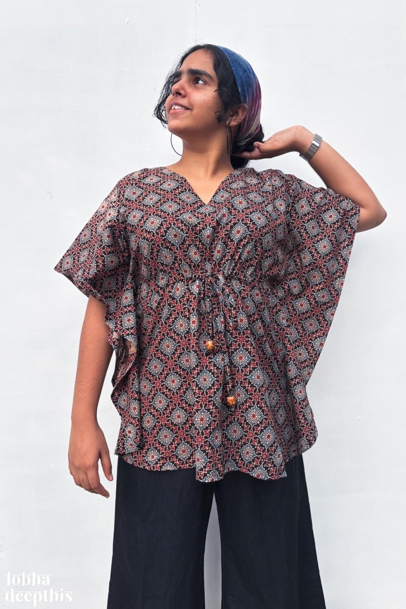 Tara Black Kaftan Top - Lobha Deepthis