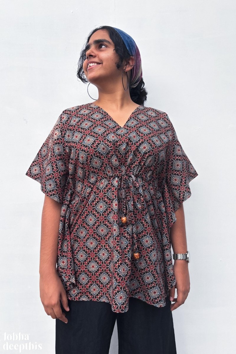 Tara Black Kaftan Top - Lobha Deepthis