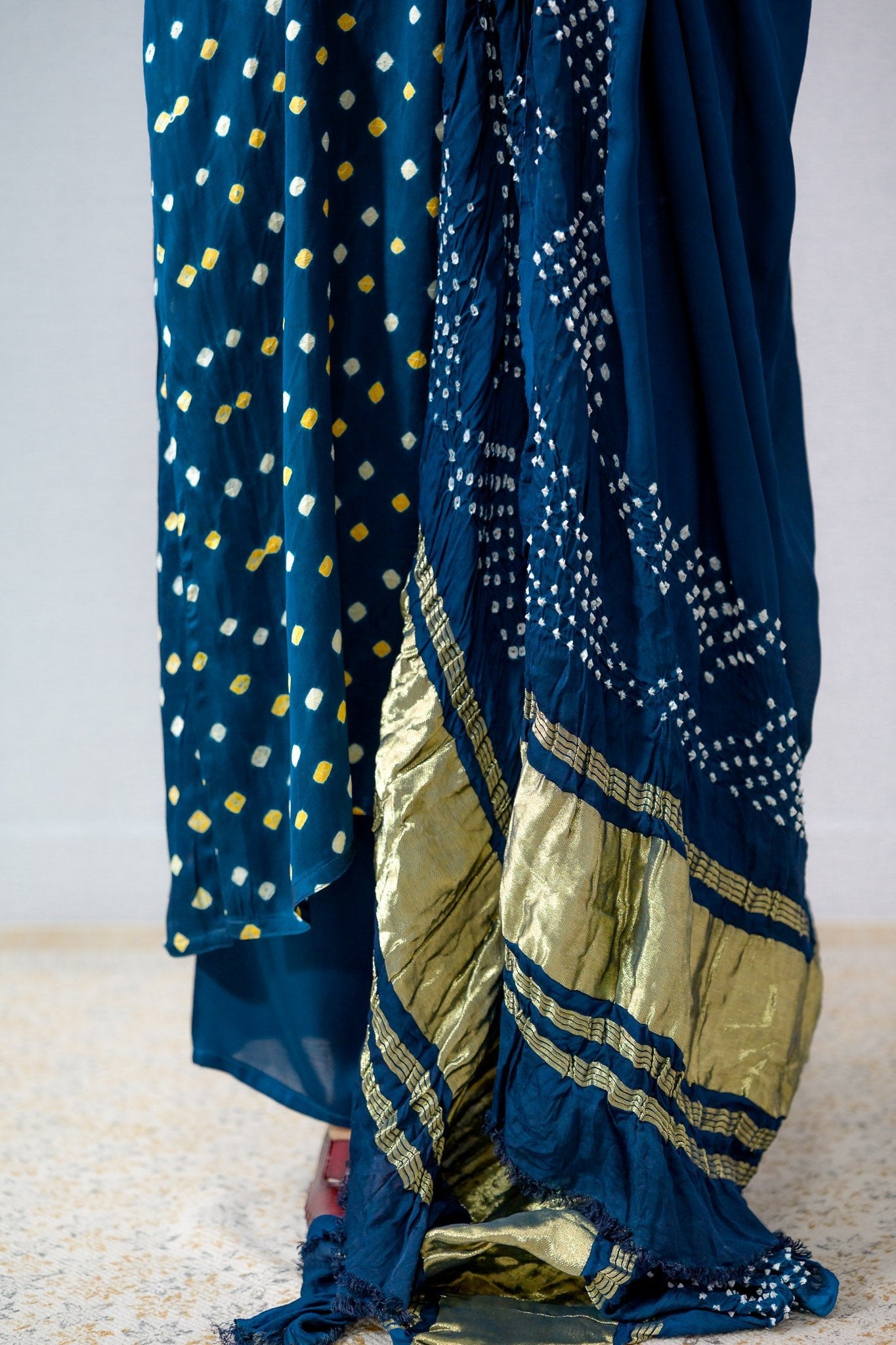 Teal Blue Rani Modal Bandhani Dupatta - Lobha Deepthis