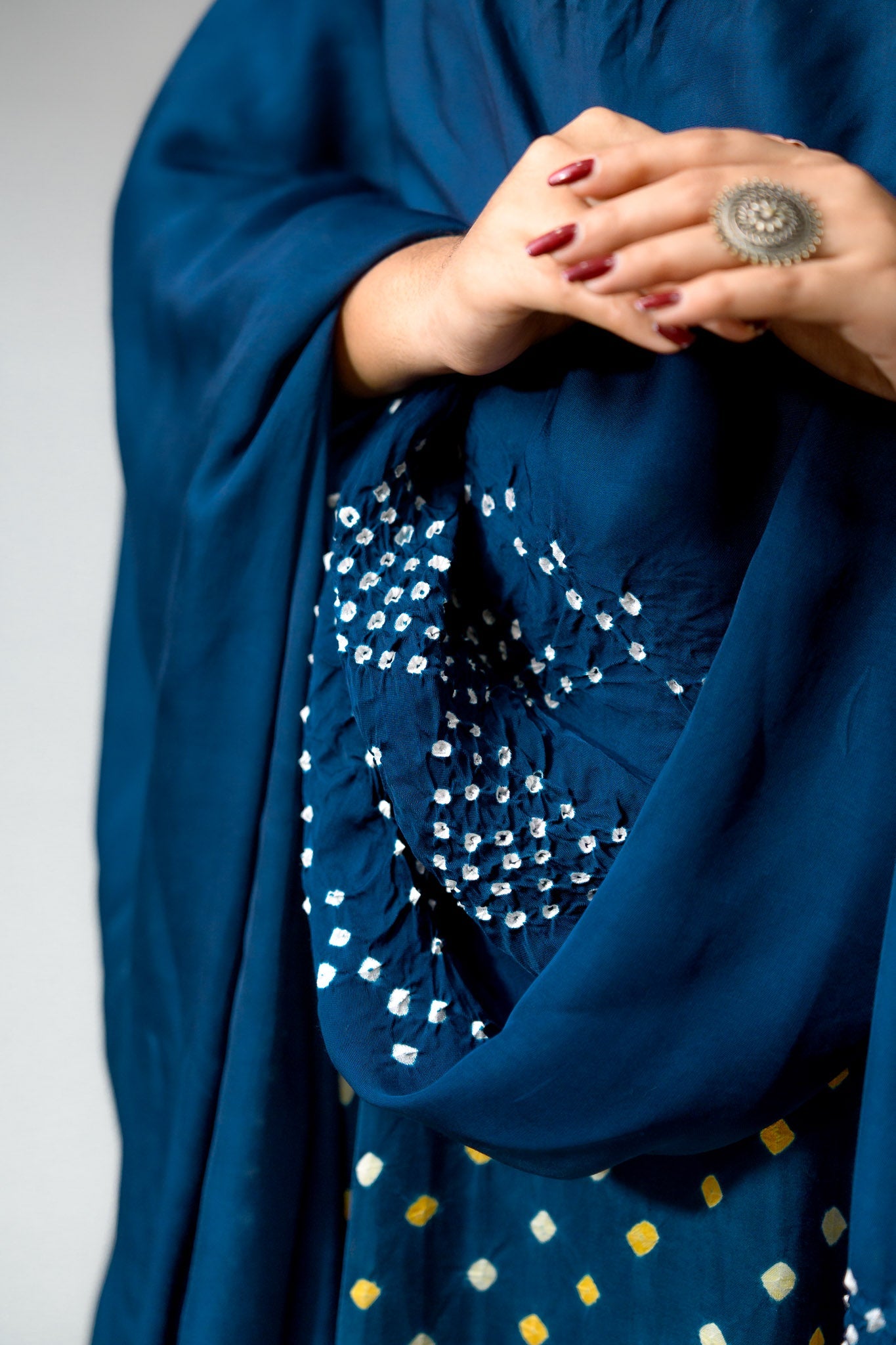 Teal Blue Rani Modal Bandhani Dupatta - Lobha Deepthis