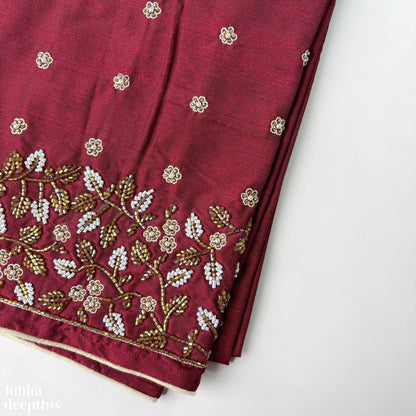 Vasantam Hand Embroidery Blouse Piece - Lobha Deepthis