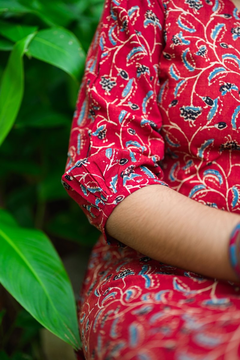 Vermalya Ajrakh Aline Dress - Lobha Deepthis