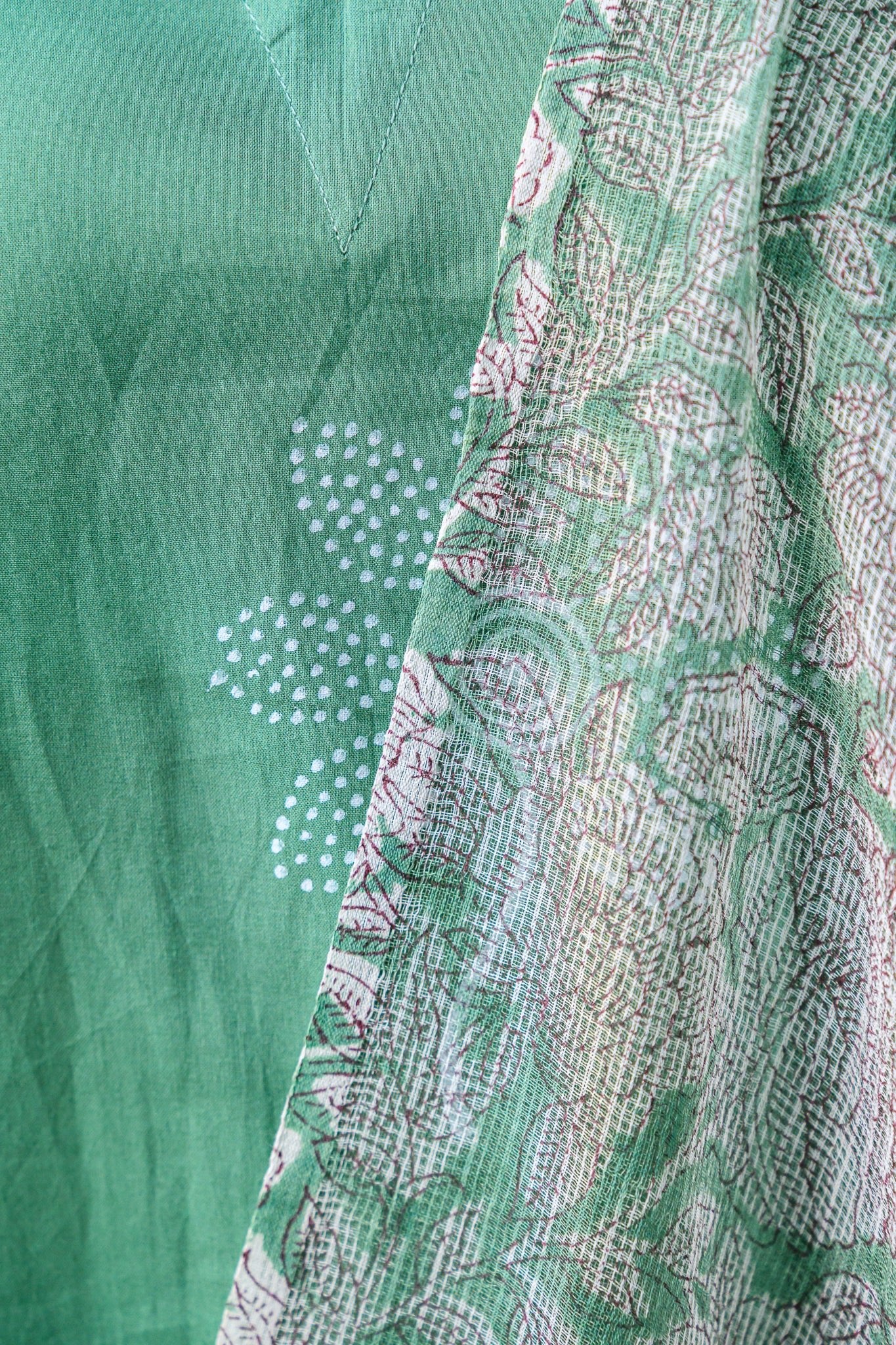 Willow Green Sanganeri Kota Doria Dupatta - Lobha Deepthis
