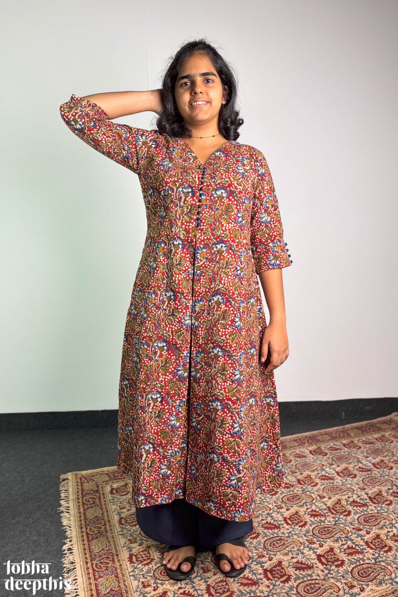 Winter Canopy Bagru Aline Kurta - Lobha Deepthis