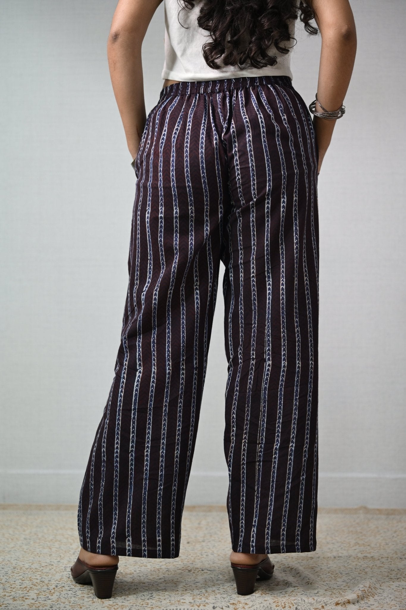 Zeraya Coffee Ajrakh Parallel Pants - Lobha Deepthis