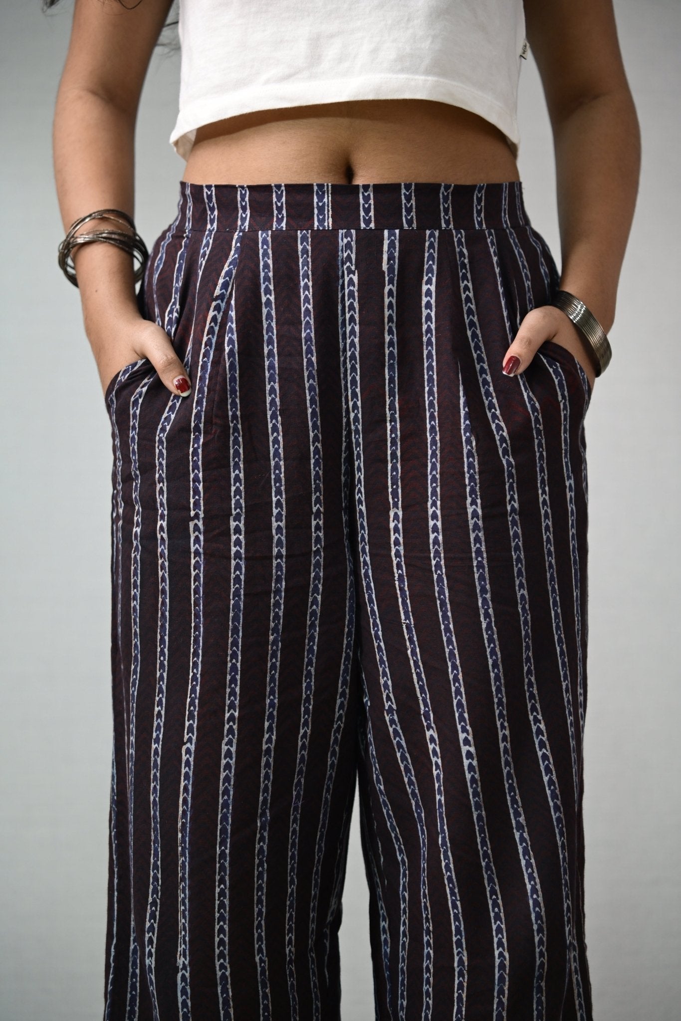 Zeraya Coffee Ajrakh Parallel Pants - Lobha Deepthis