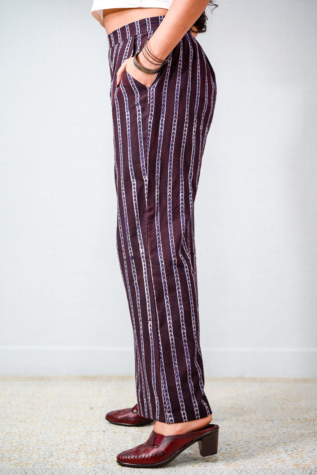 Zeraya Coffee Ajrakh Parallel Pants - Lobha Deepthis