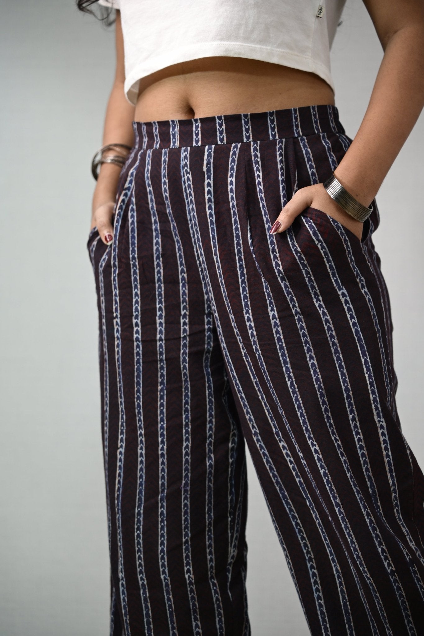 Zeraya Coffee Ajrakh Parallel Pants - Lobha Deepthis