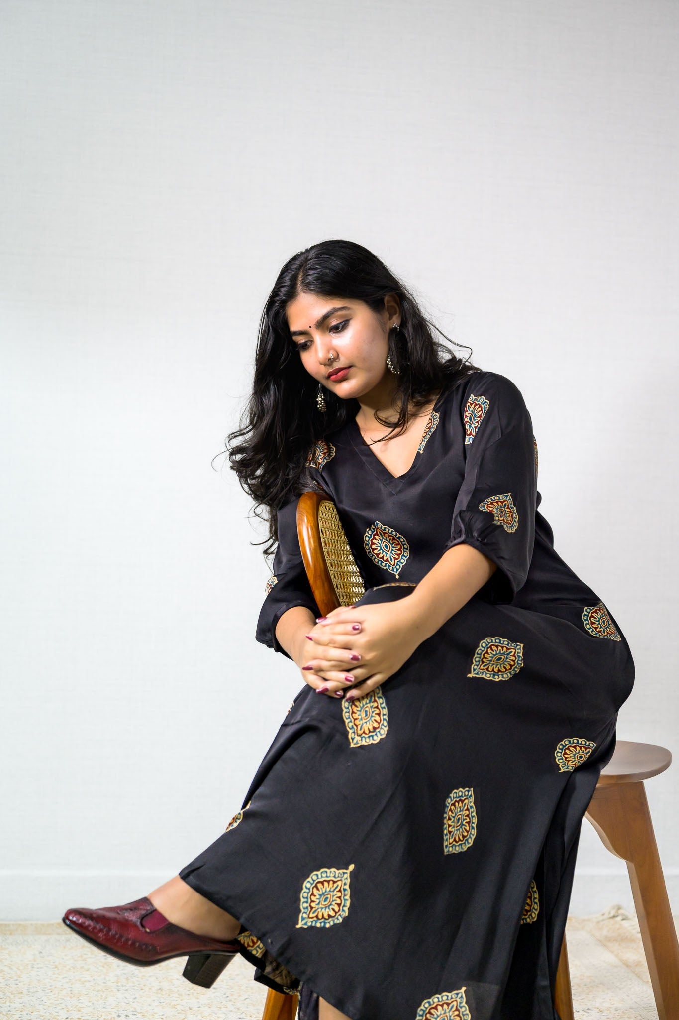 Zinaya Modal Ajrakh Dress - Lobha Deepthis