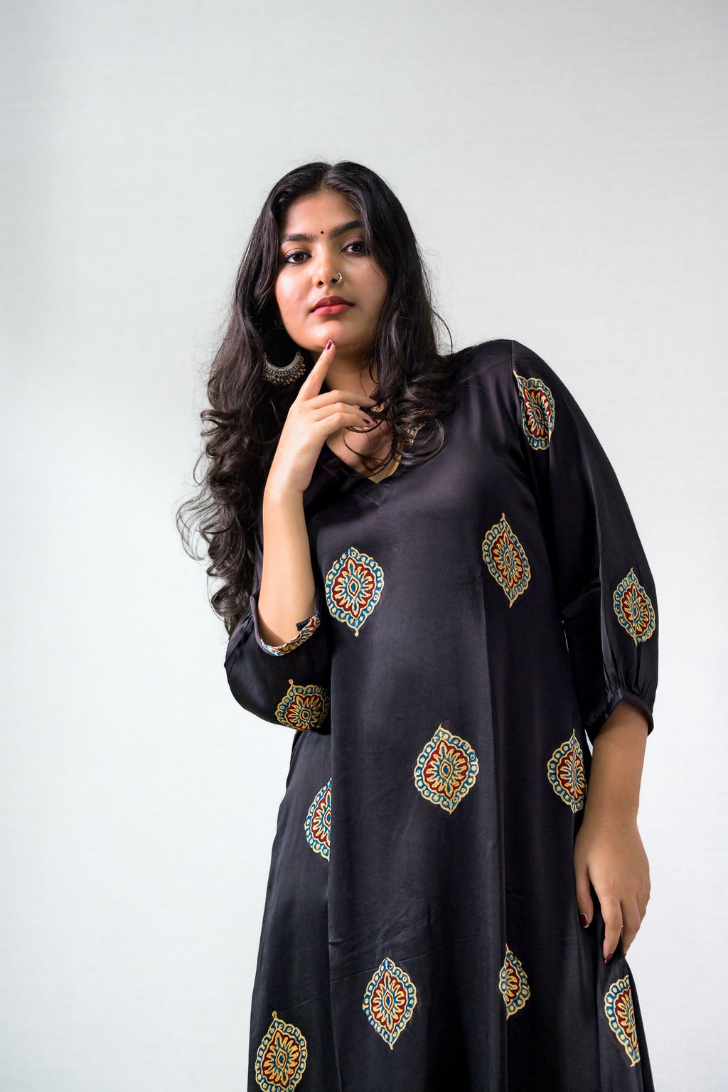 Zinaya Modal Ajrakh Dress - Lobha Deepthis