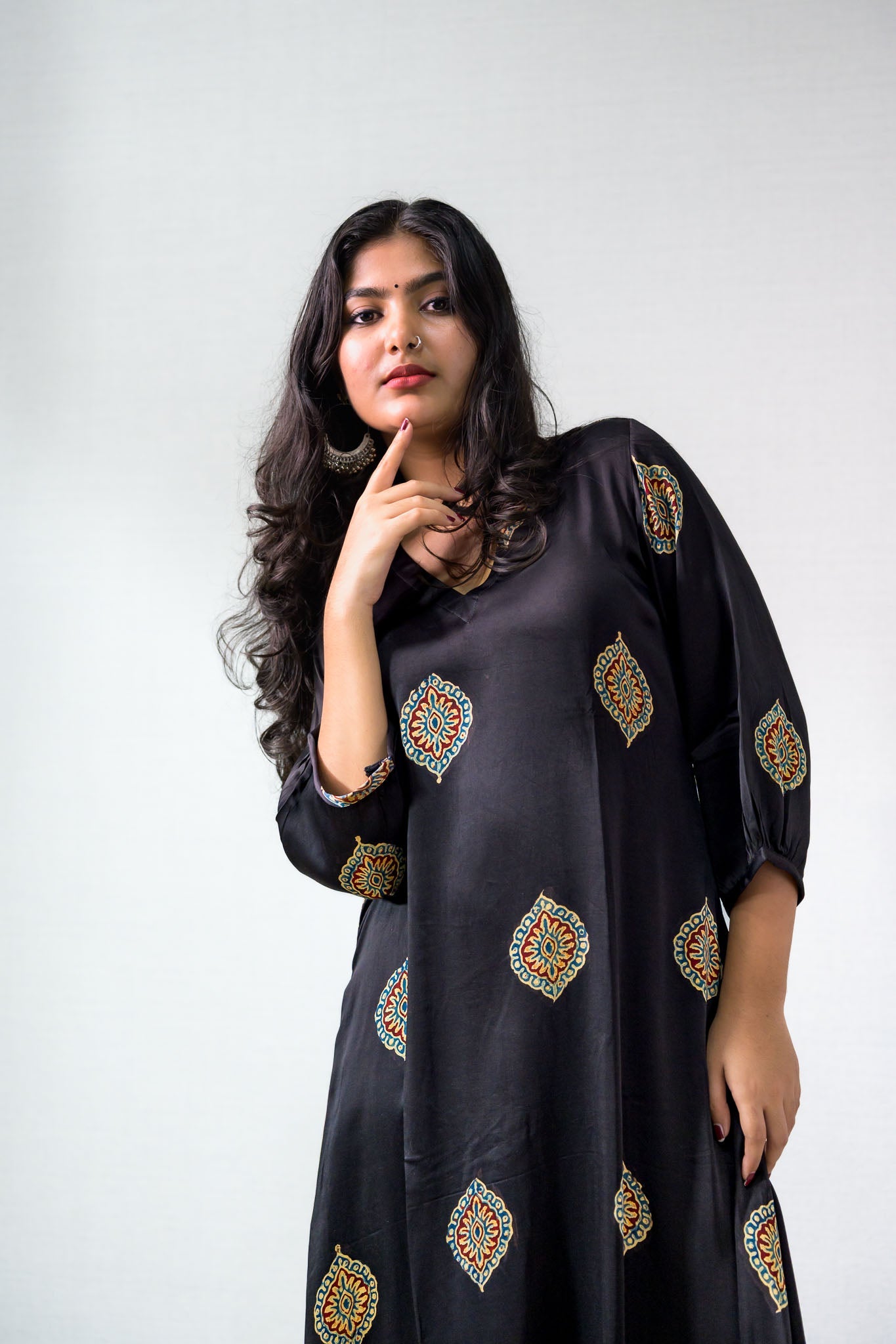 Zinaya Modal Ajrakh Dress - Lobha Deepthis