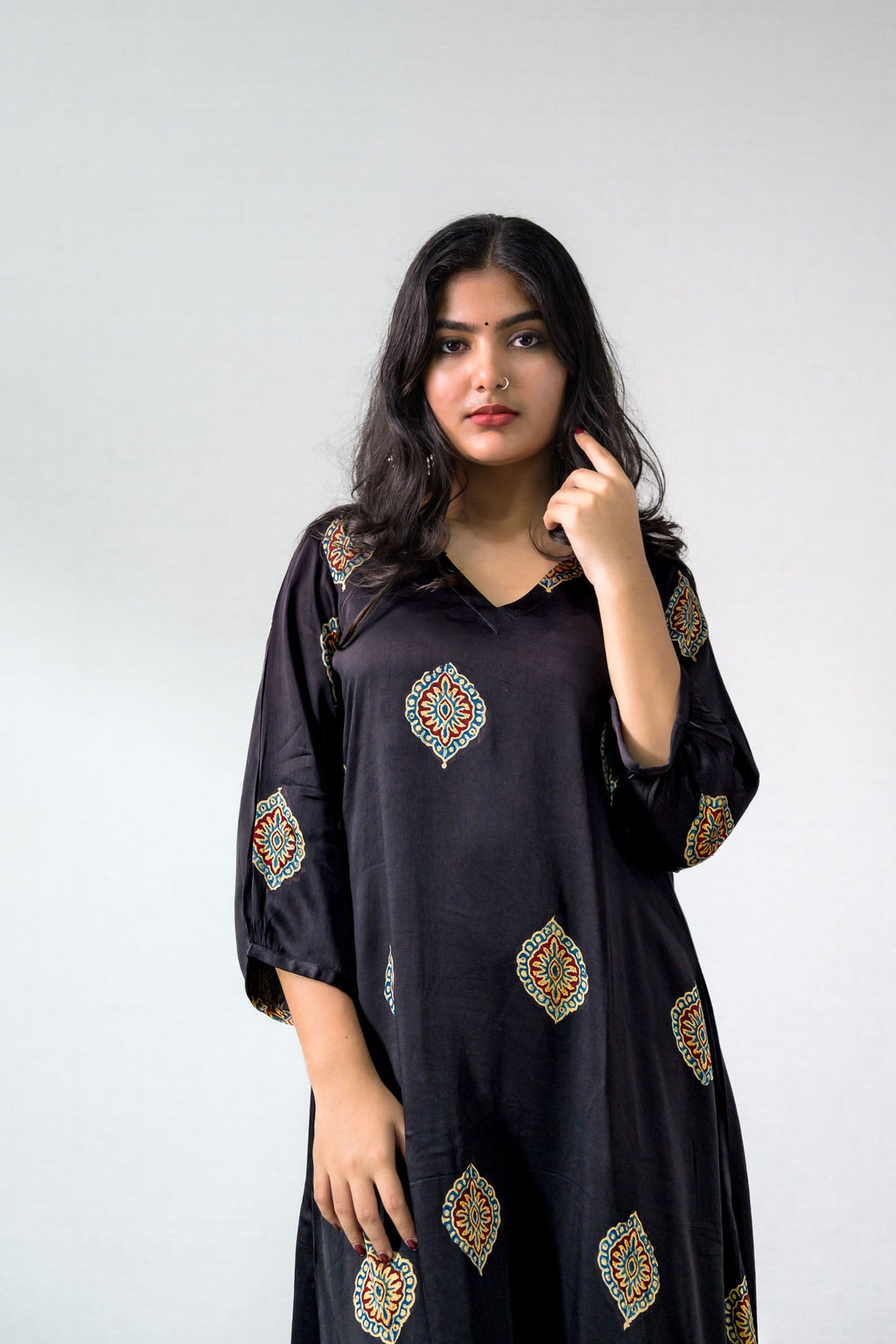 Zinaya Modal Ajrakh Dress - Lobha Deepthis