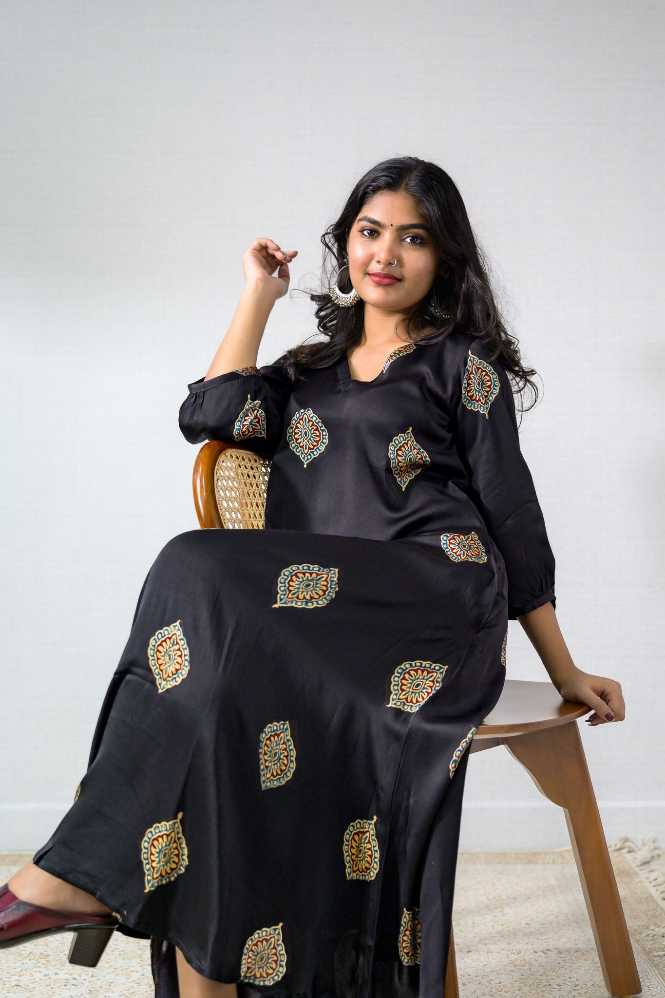 Zinaya Modal Ajrakh Dress - Lobha Deepthis