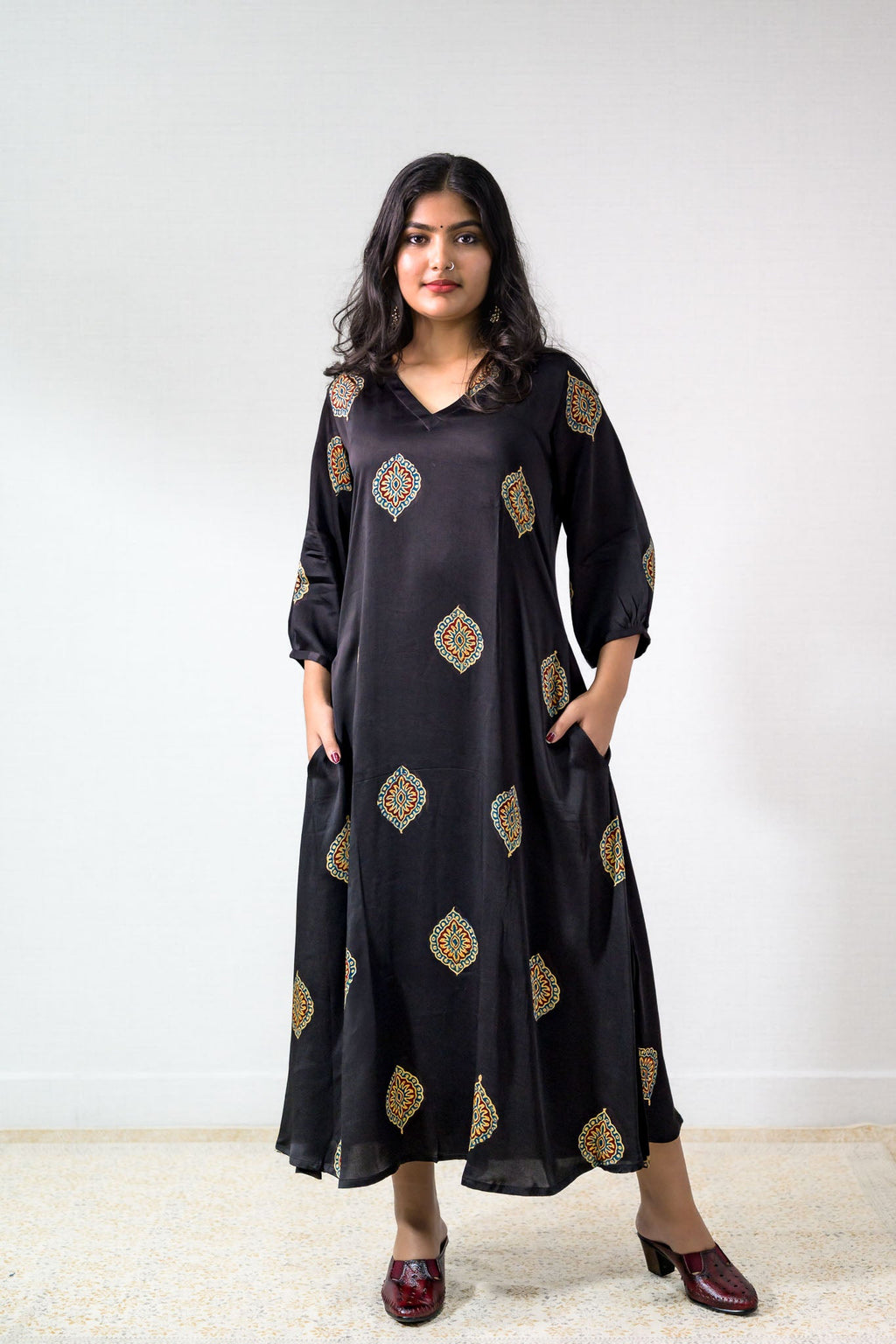 Zinaya Modal Ajrakh Dress - Lobha Deepthis