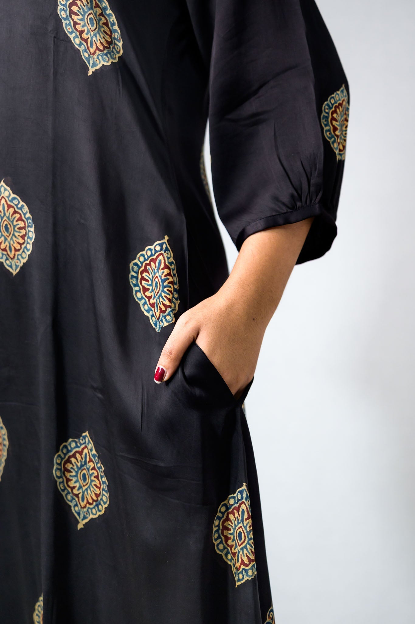 Zinaya Modal Ajrakh Dress - Lobha Deepthis